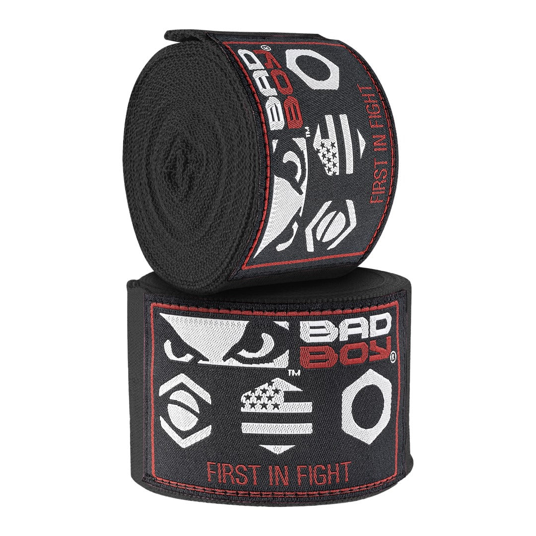 Bandagem de Boxe/Muay Thai/MMA Preta 3M - Bad Boy