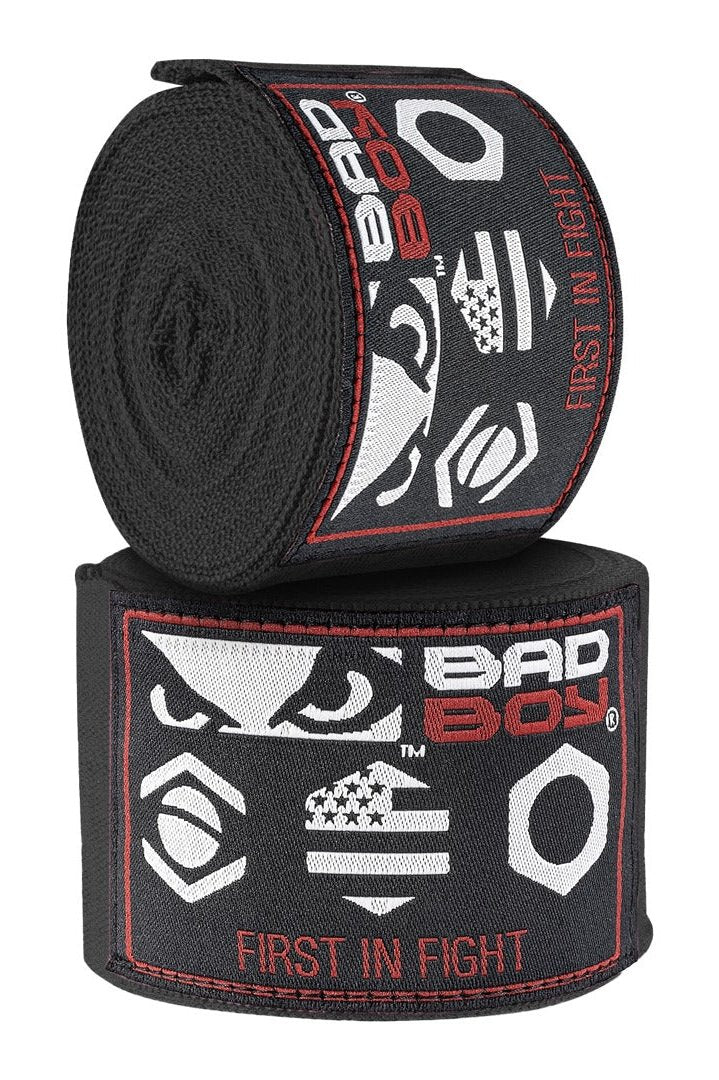 Bandagem de Boxe/Muay Thai/MMA Preta 5M - Bad Boy