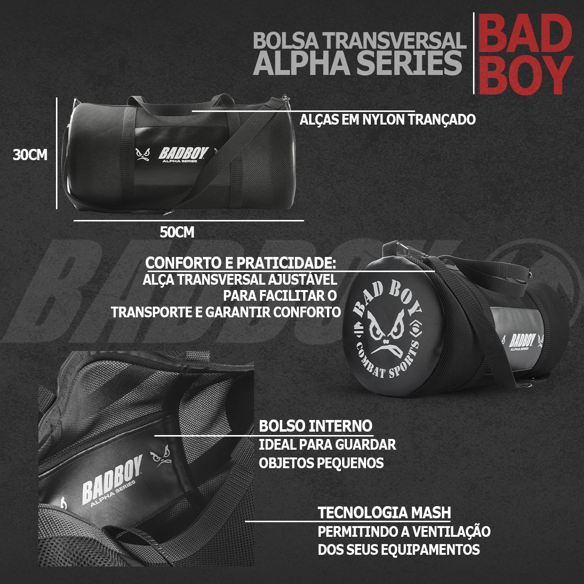 Mala para Muay Thai Preta Bad Boy