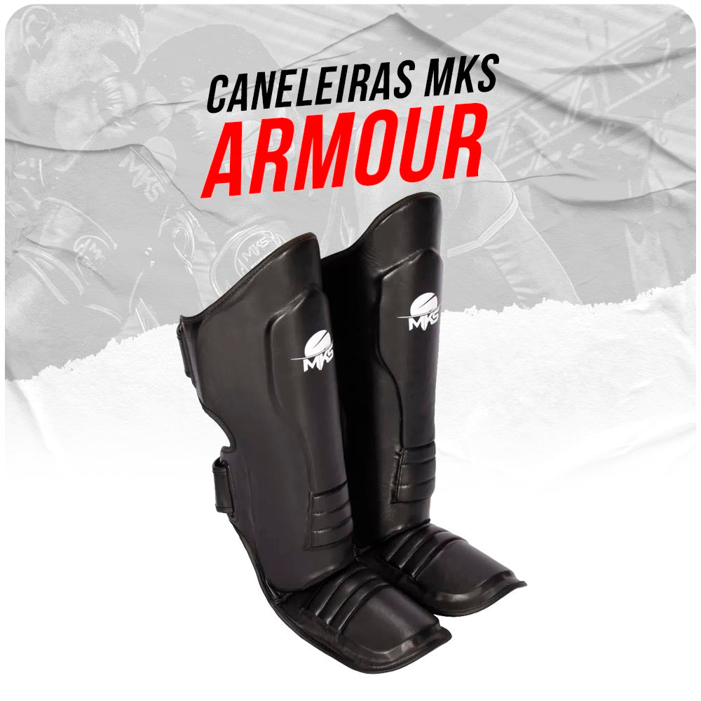 Caneleira Muay Thai Preta MKS Armour