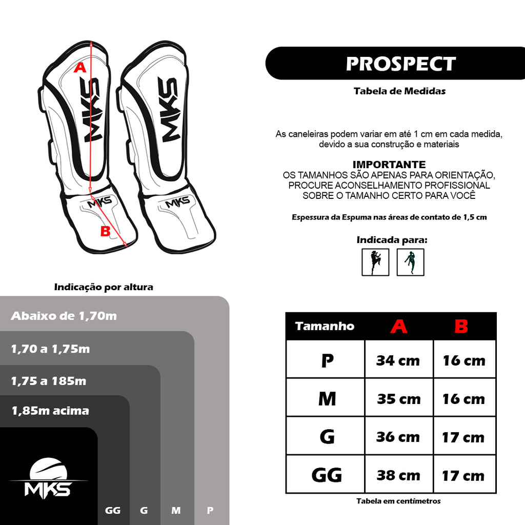 Caneleira Muay Thai Preta MKS Prospect