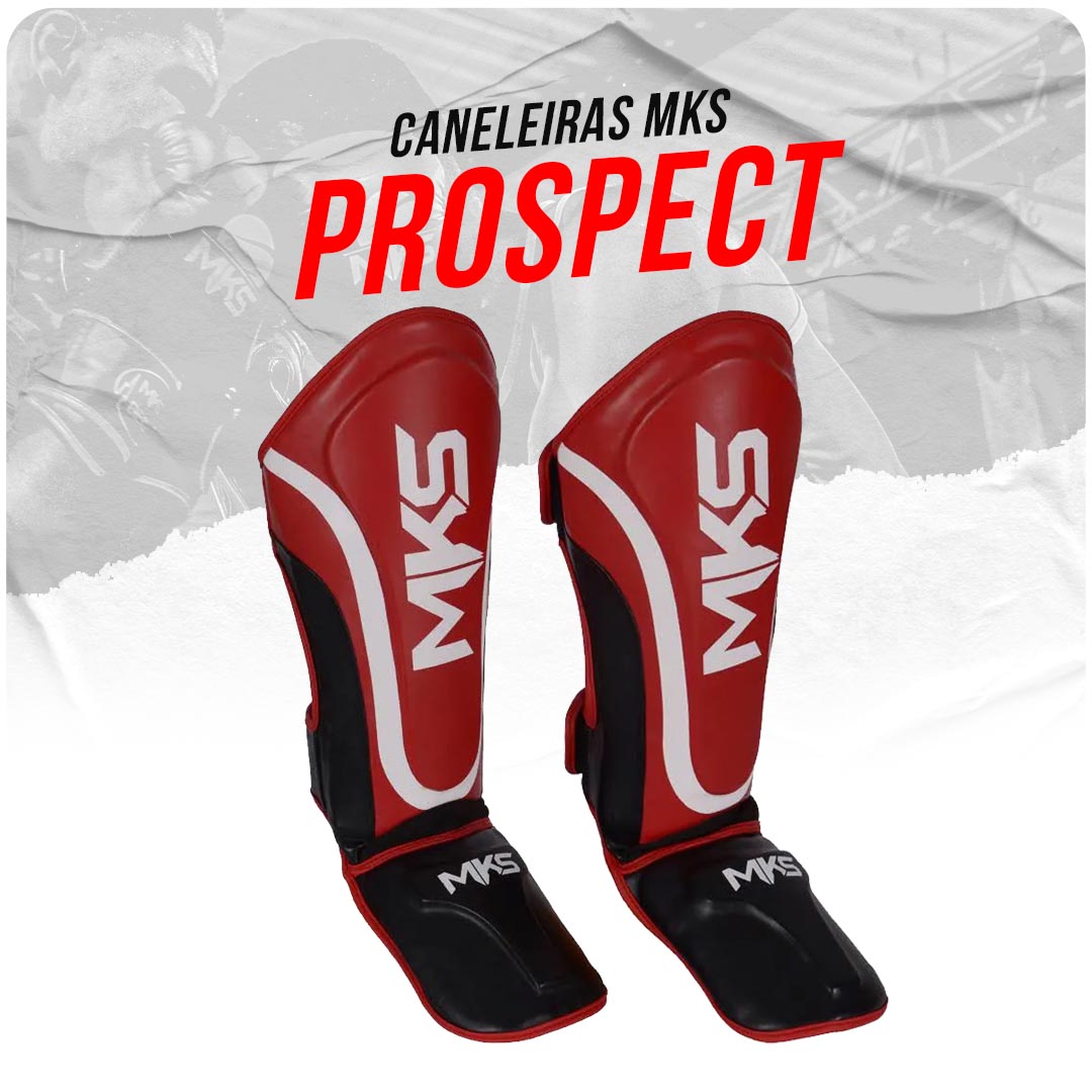 Caneleira Muay Thai Vermelha MKS Prospect