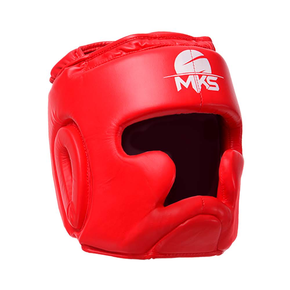 Capacete de Boxe e Muay Thai Vermelho MKS - Lutas e Sparring