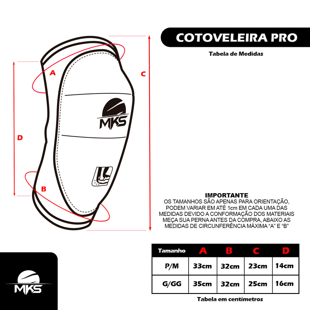 Cotoveleira de Muay Thai Preta PRO - MKS