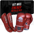 Kit Caneleira e Luva de Muay Thai Vermelho MKS
