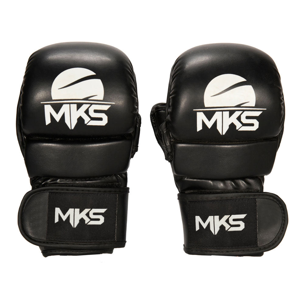 Kit Caneleira e Luva de Muay Thai MKS - Preto / Cinza