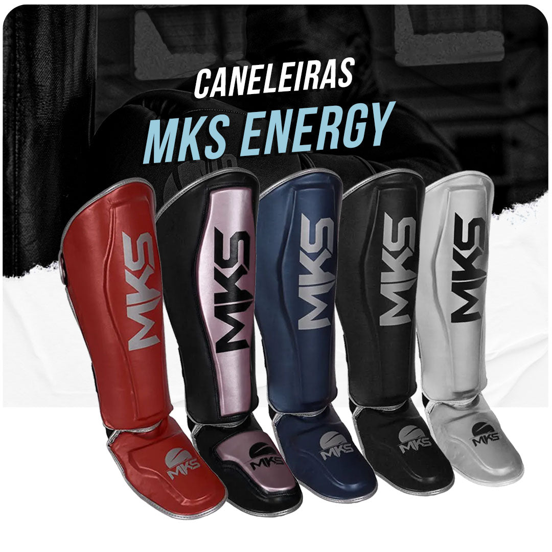 Kit Caneleira e Luva de Muay Thai MKS - Preto / Cinza