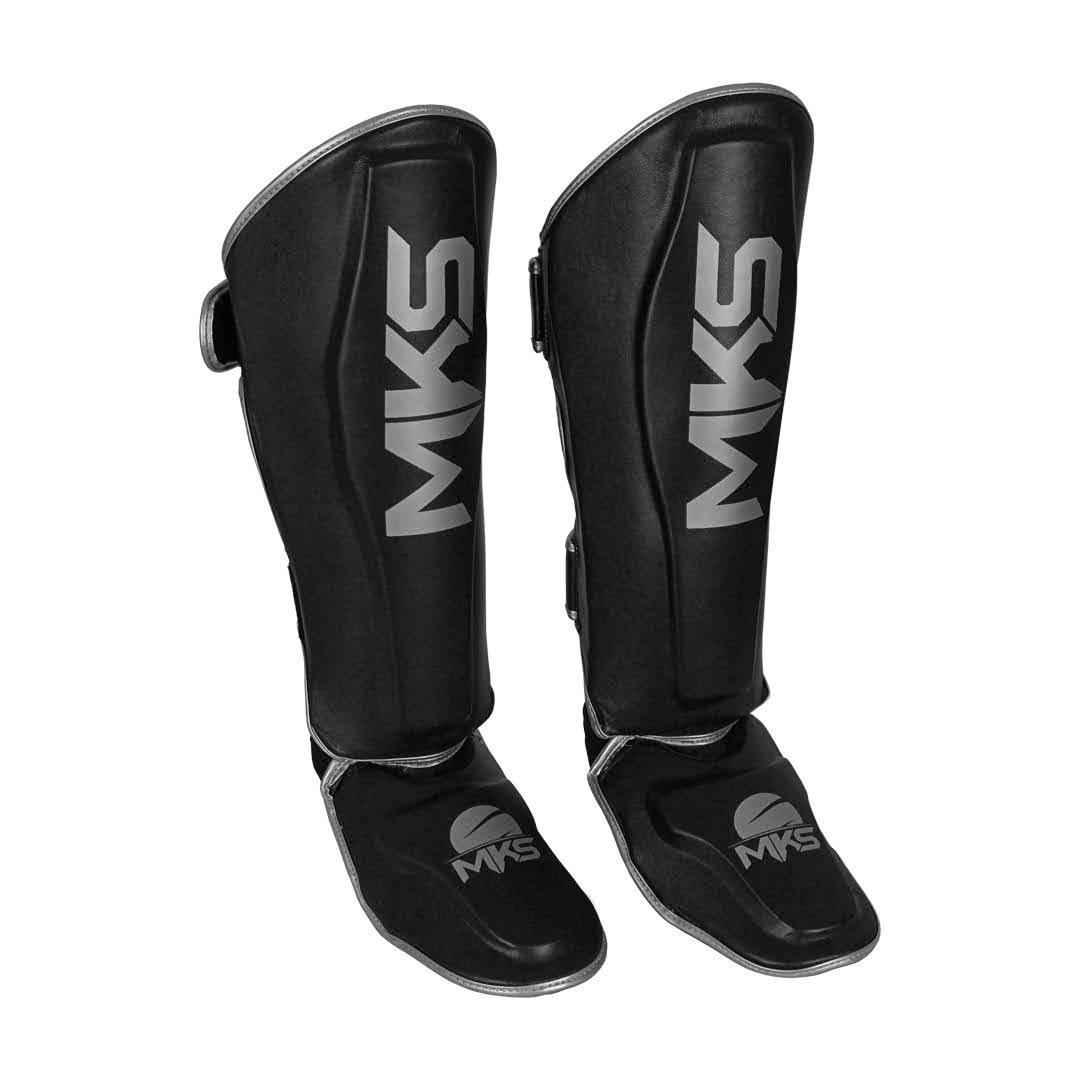 Kit Caneleira e Luva de Muay Thai MKS - Preto / Cinza