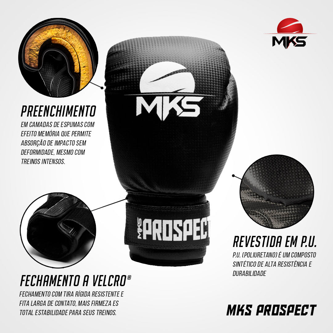 Luva de Muay Thai / Boxe Black MKS New Prospect