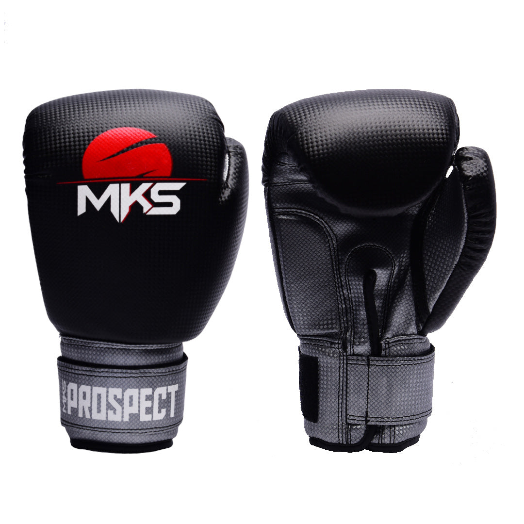 Luva de Muay Thai / Boxe Preto e Vermelho MKS New Prospect
