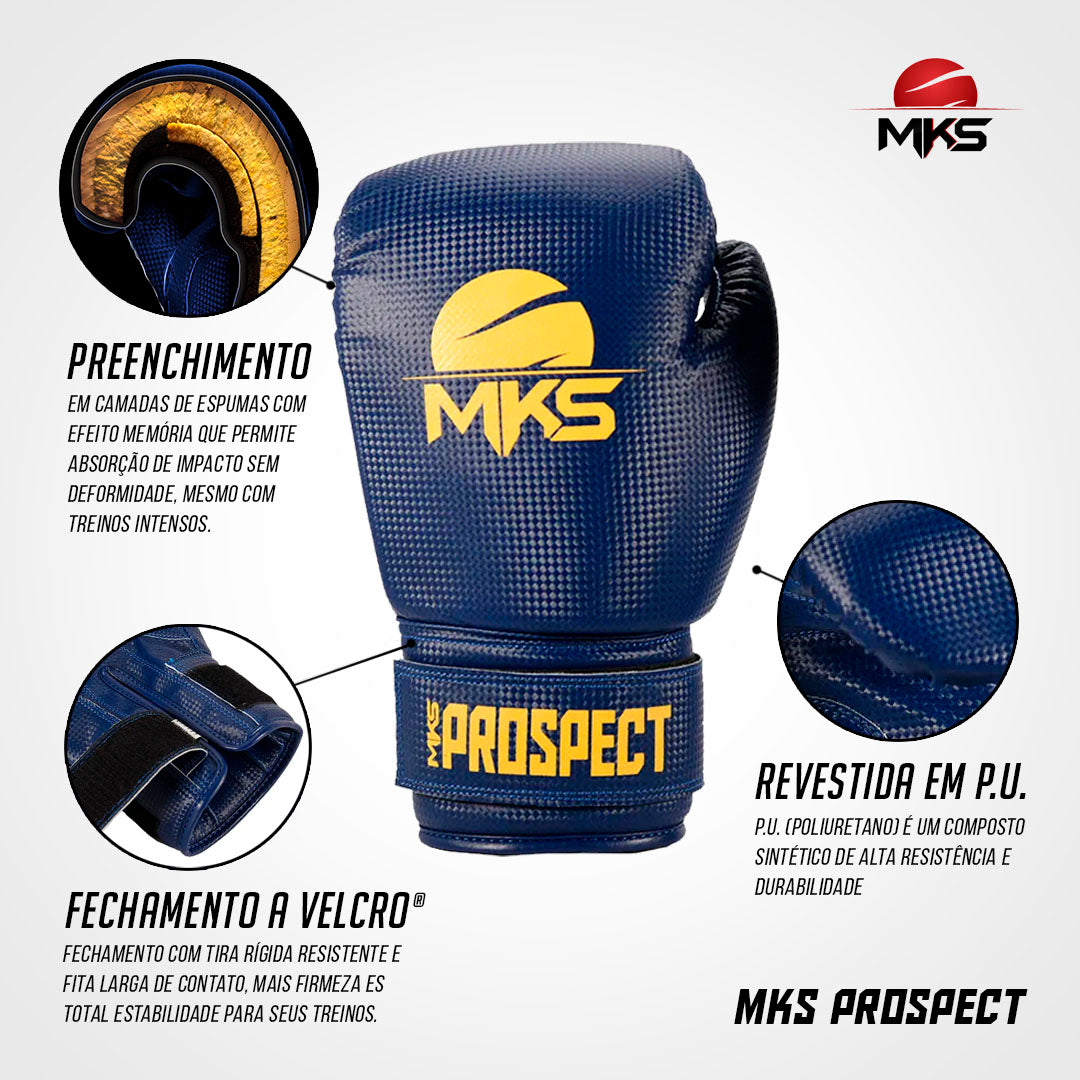 Luva de Muay Thai / Boxe Azul MKS New Prospect