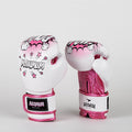 Luva de Muay Thai e Boxe Infantil 4oz Branca e Rosa