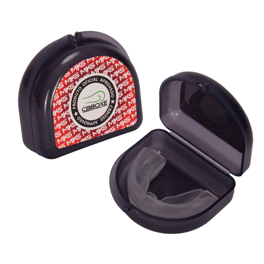 Protetor Bucal de Silicone Simples MKS com Estojo - Transparente