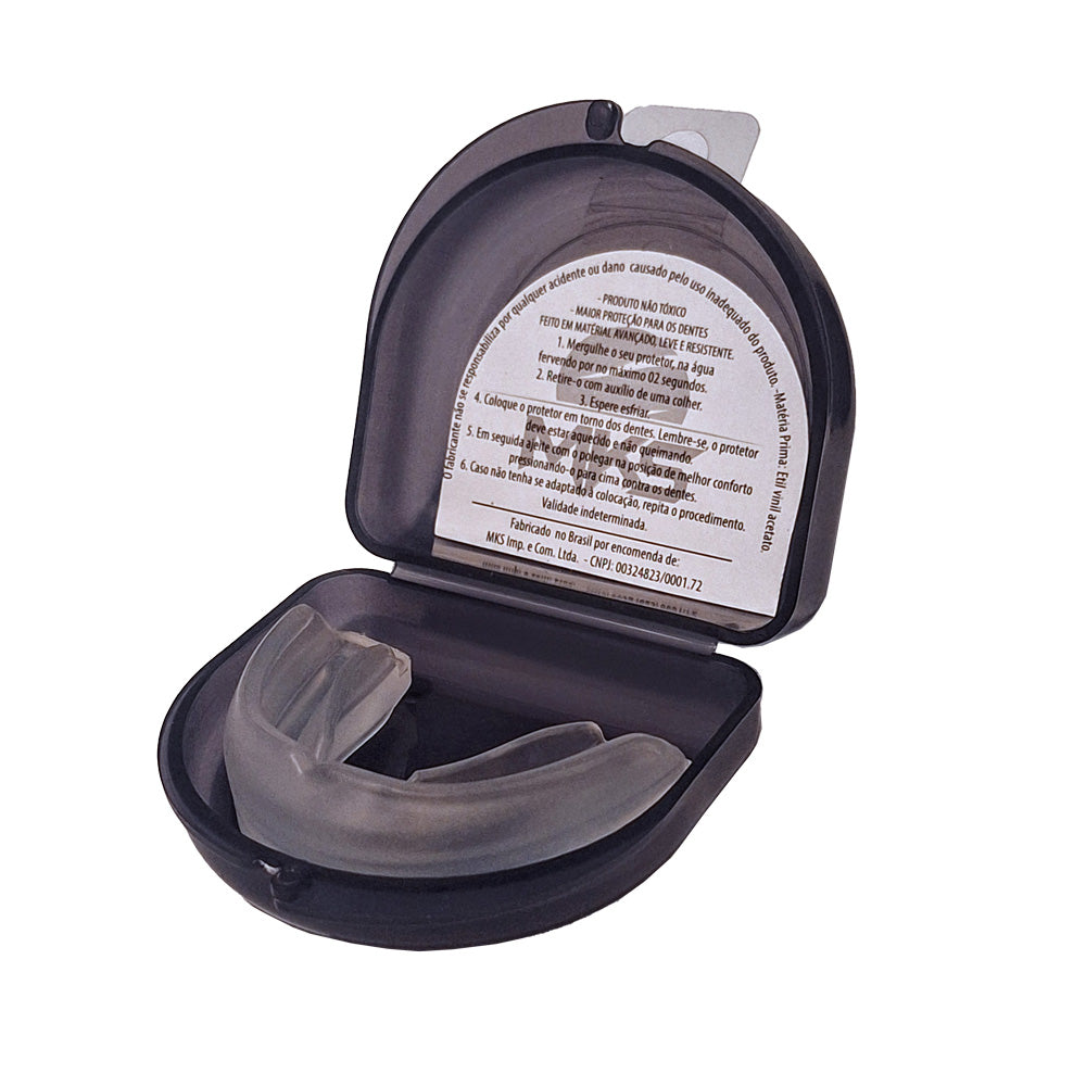 Protetor Bucal de Silicone Simples MKS com Estojo - Transparente