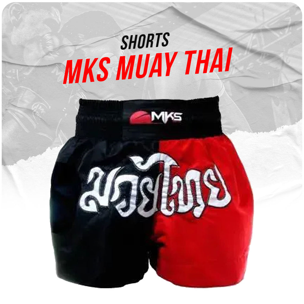 Shorts de Muay Thai Vermelho/Preto - MKS