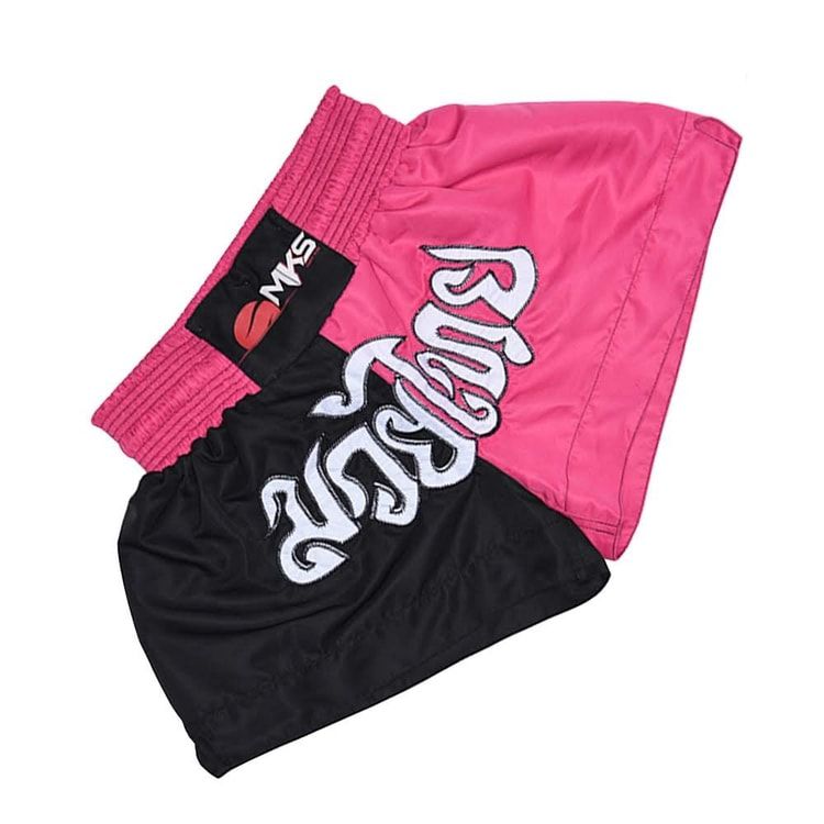 Shorts de Muay Thai Feminino Rosa/Preto - MKS