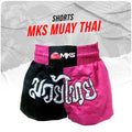 Shorts de Muay Thai Feminino Rosa/Preto - MKS