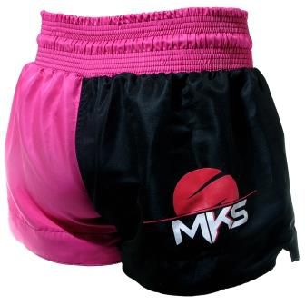 Shorts de Muay Thai Feminino Rosa/Preto - MKS