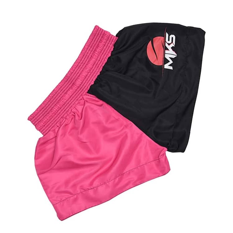 Shorts de Muay Thai Feminino Rosa/Preto - MKS