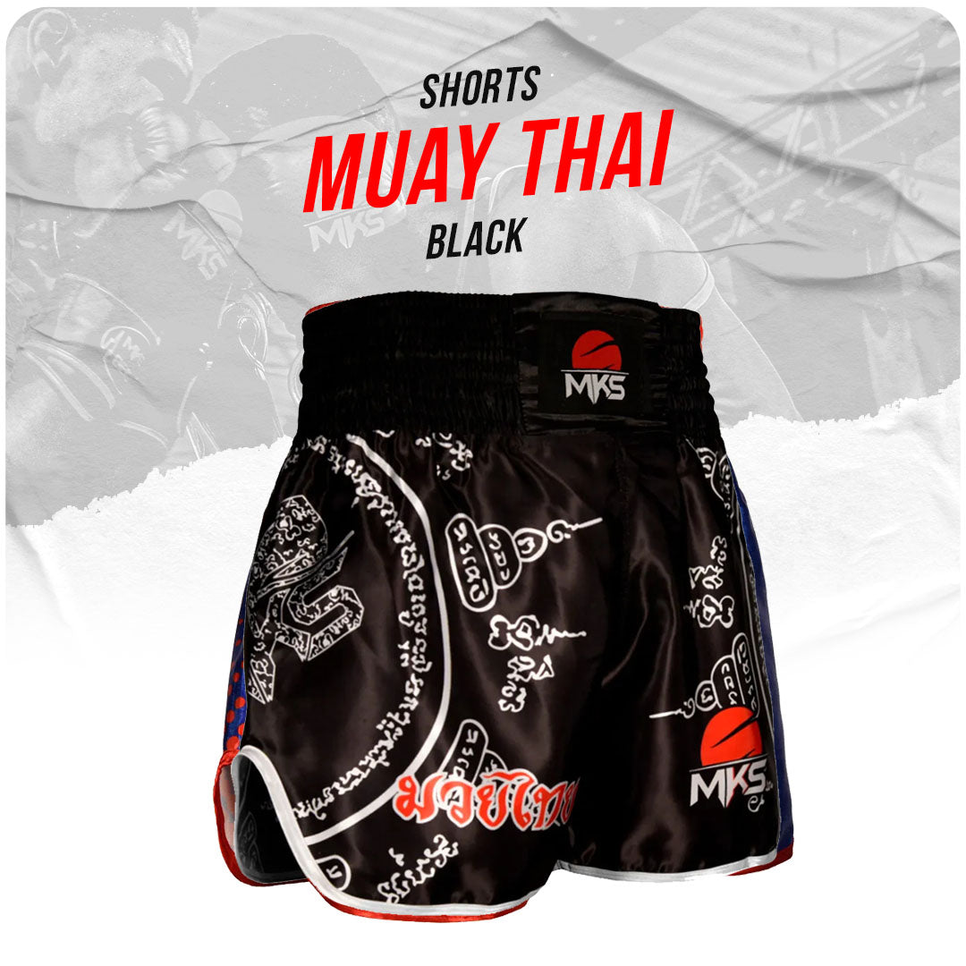 Shorts Muay Thai Preto Combat MKS