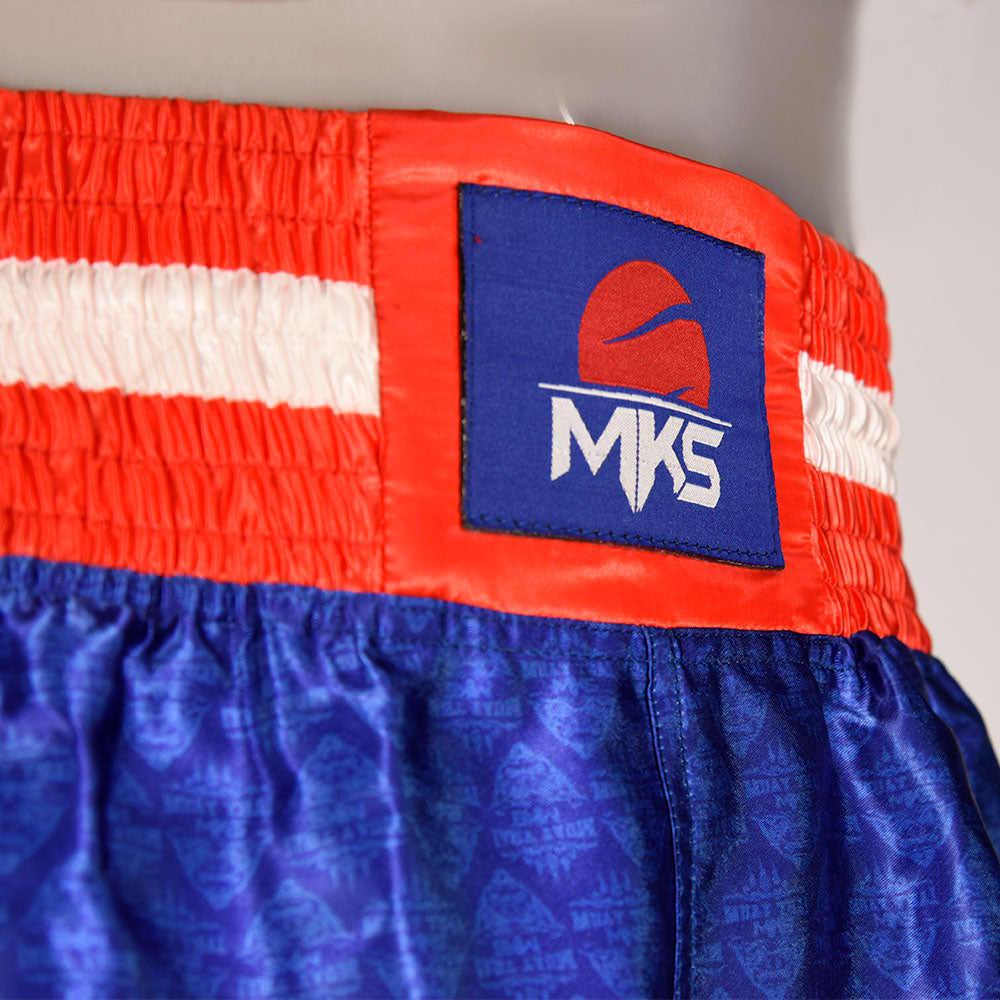 Shorts Muay Thai Vermelho/Azul Combat MKS